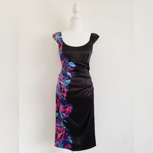 NEW! London Times black size 4 ruchedsheath dress